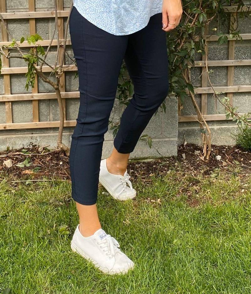 Shantal 7/8 Length Stretch Pants Navy Freequent