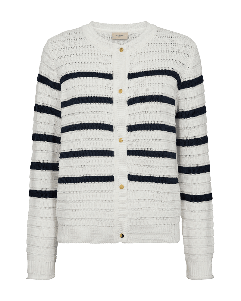 FQSail Cardigan Stripe Star Off White With Navy Blazer Freequent