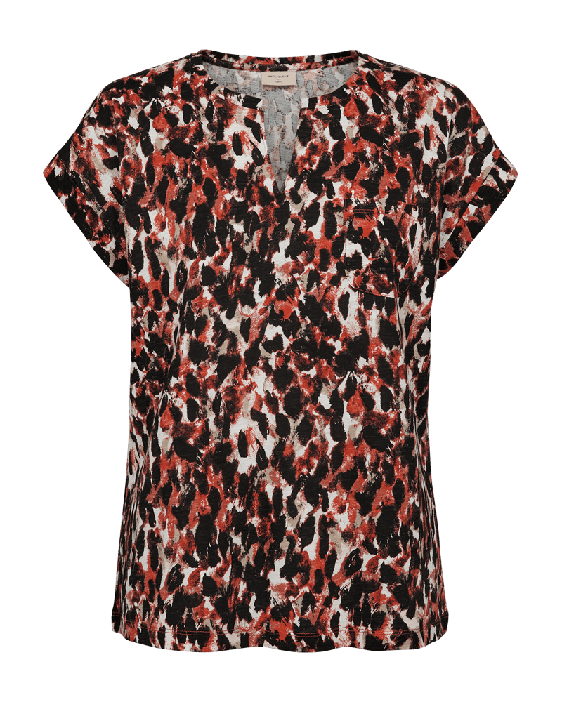VMViva Tee All Over Print Bittersweet With Black Freequent