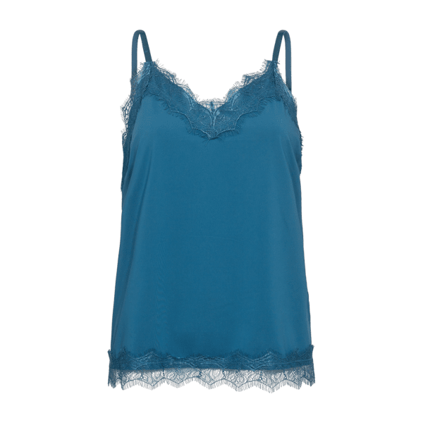 Dressy Vest with Lace Saxony Blue Freequent